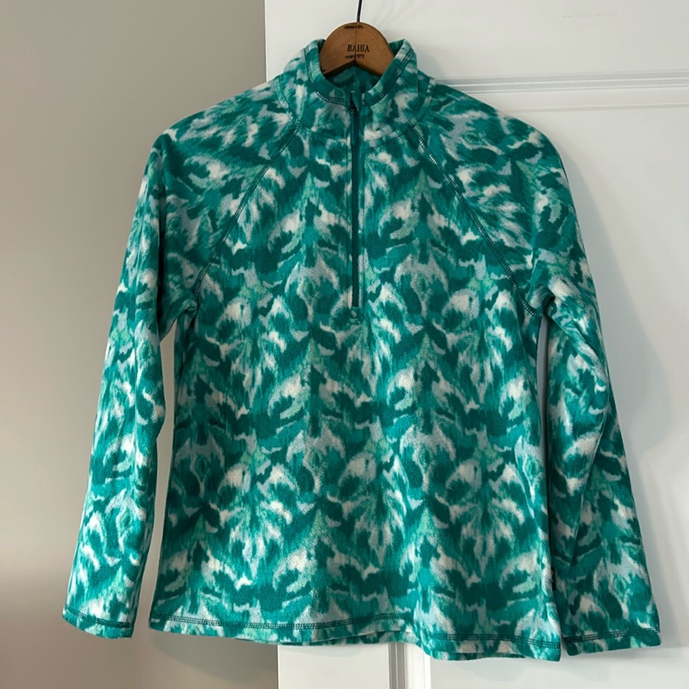 Eddie Bauer 1/2 Zip Recycled Fleece Pullover Abstract Print w MEASUREMENTS Sz M